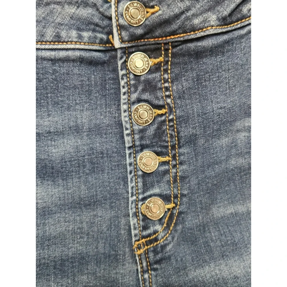Silver Jeans Suki Skinny Womens Sz 24W 29L Button Fly Stretch Blue‎ Jeans